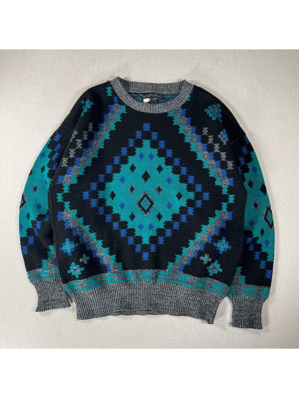 Vintage Sears Geometric Patterned Aztec Crew Neck Sweater M